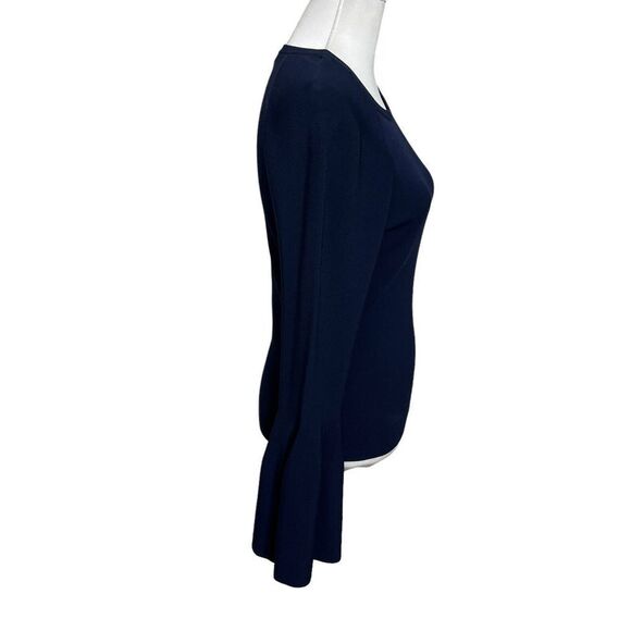 Jonathan Simkhai Signature Bell Sleeves Knit Blouse in Navy Blue - Size Small - Picture 3 of 14
